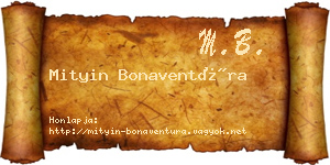 Mityin Bonaventúra névjegykártya